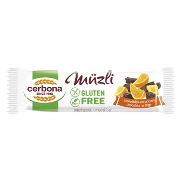 Cerbona Szelet Gluténmentes Csoki - Narancs 35G