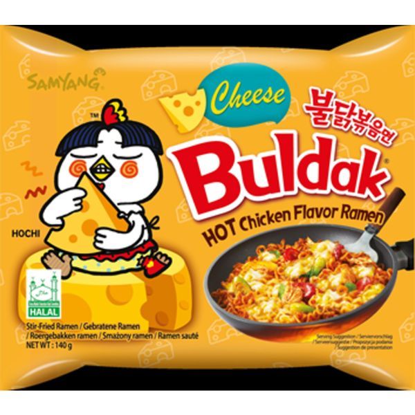 Buldak 140G Instant Ramen Tészta Csipős Csirke Sajtos