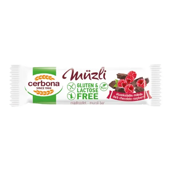 Cerbona Szelet Gluténmentes Étcsoki-Málna 35G