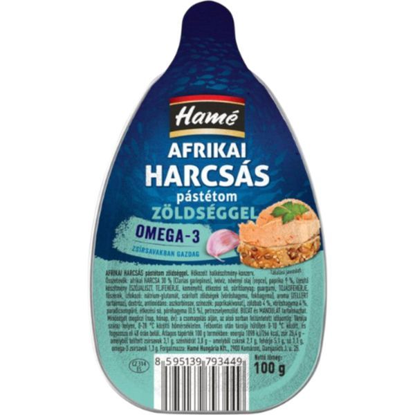Hamé 100G Afrikai Harcsa Pástétom Zöldséggel