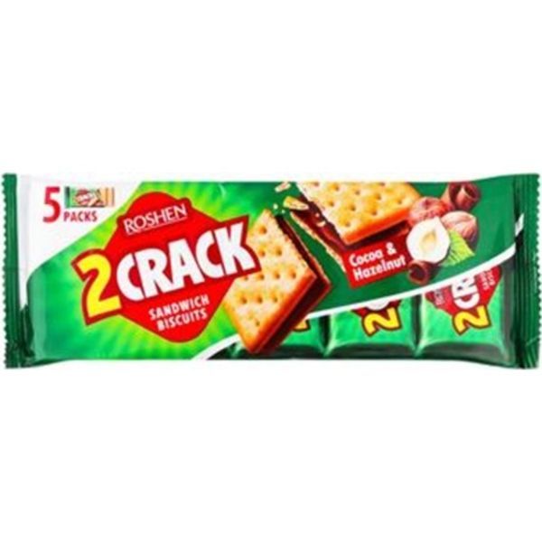 Roshen 2CRACK kakaós és mogyorós krémmel töltött keksz 190 g