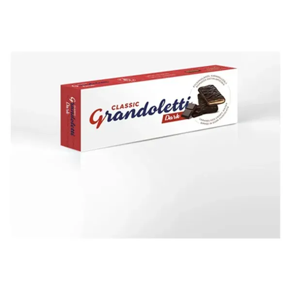 Grandoletti classic dark Étcsokoládés, karamellizált ropogós ostyalapocska 100 g