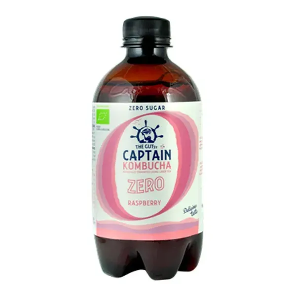 Biopont 400ML Kombucha ZERO Élőflórás Ital Málnás Gluténmentes Vegán (DRS)