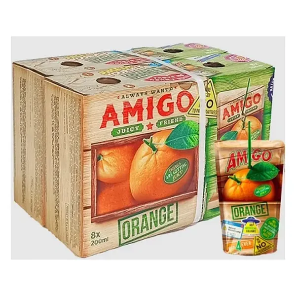 Amigó 200ML Szívószálas Narancs