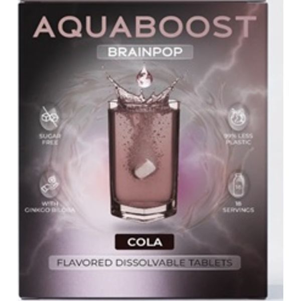 Aquaboost 40G Brainpop Kóla ízű Pezsgőtabletta Ginko Bilobával
