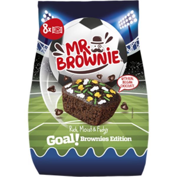 Mr. Brownie 200G GOAL Belga Csokoládé Darabokkal (8*25G-Zacskós)